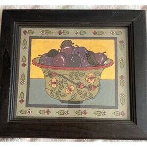 Vintage 1998 Barbara Young Artwork Bowls O' Fruit